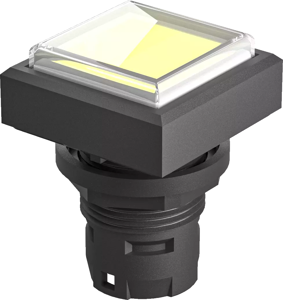QXDMGB Illuminated Pushbutton Head Square Yellow IP67 Panel Mount