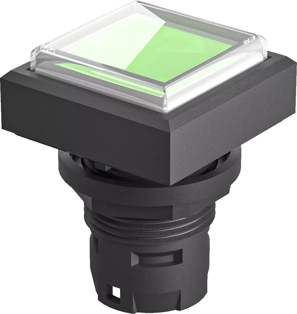 QXDMGN Illuminated Pushbutton Head IP67 Green Square 3 mm Tactile