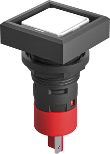 industrial pushbutton switch square red IP65 DNV 24V DC 1NC panel QXDO Product Image