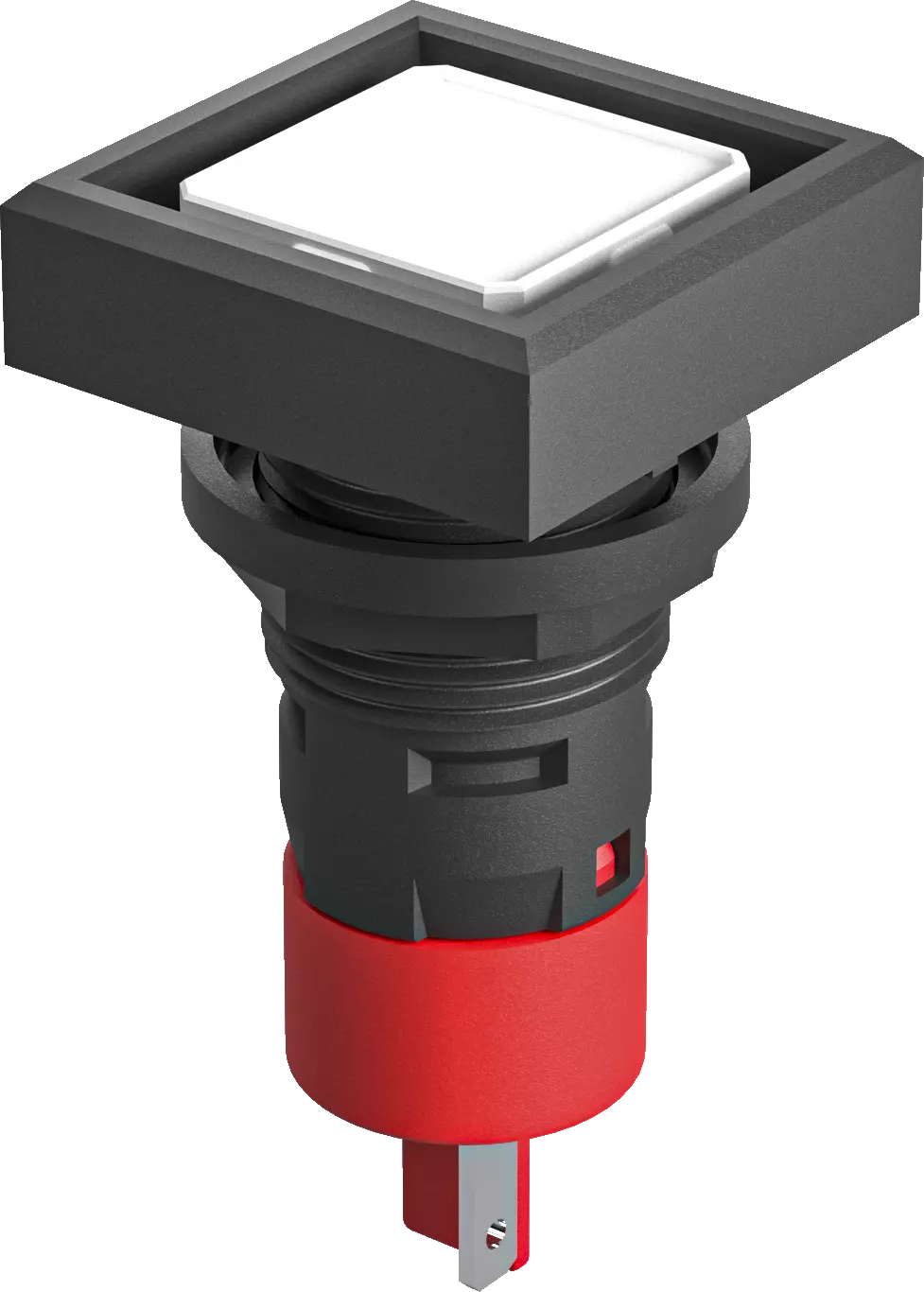 industrial pushbutton switch square red IP65 DNV 24V DC 1NC panel