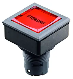 Square Illuminated Pushbutton IP65 24x24mm LED Charcoal Bezel HMI QXJDDG Product Image