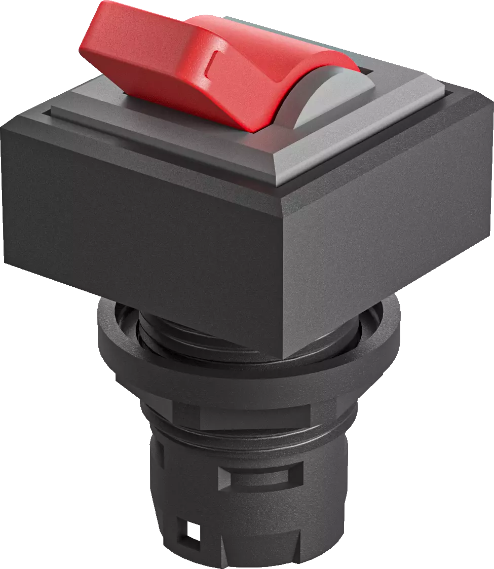 square 16.2mm toggle head black bezel IP65 Class II plastic parts