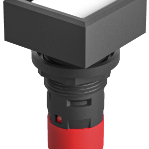 industrial pushbutton switch square 16.2 mm IP65 black white 1 NC QXTO Product Image