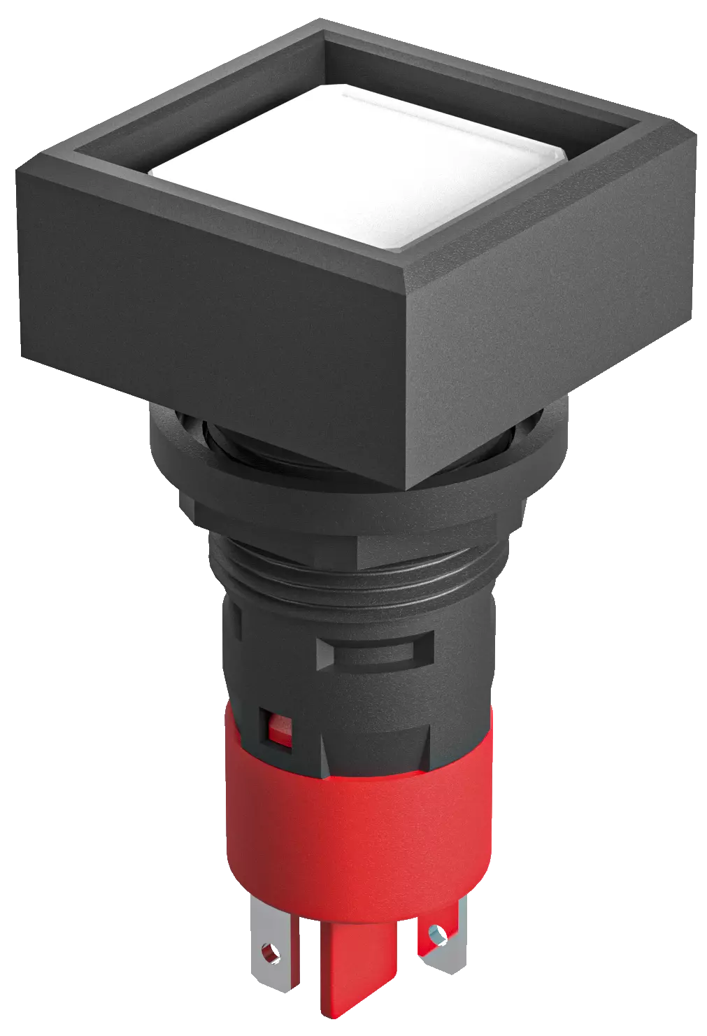 industrial pushbutton switch square 16.2 mm IP65 black white 1 NC