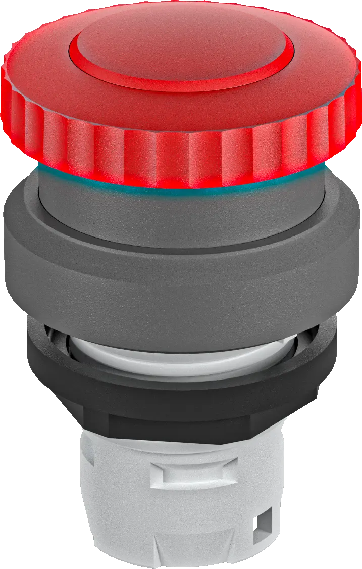 Illuminated Mushroom Head Emergency Stops Panel Mount Rugged HMI