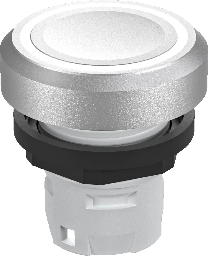 industrial illuminated pushbutton IP65 16.2 mm cutout silver 3 mm