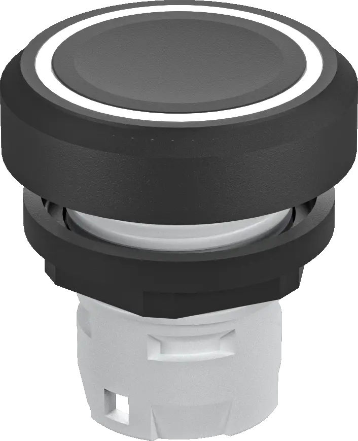 RKTSWLR Illuminated Pushbutton Head IP65 Black LED Round 16mm 3mm