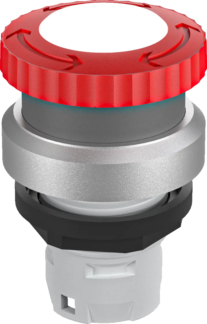 RKVLBM Illuminated E Stop Head twist release IP65 panel mount red