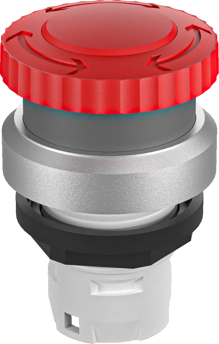 RKVM Illuminated E Stop Head IP65 twist release red actuator head