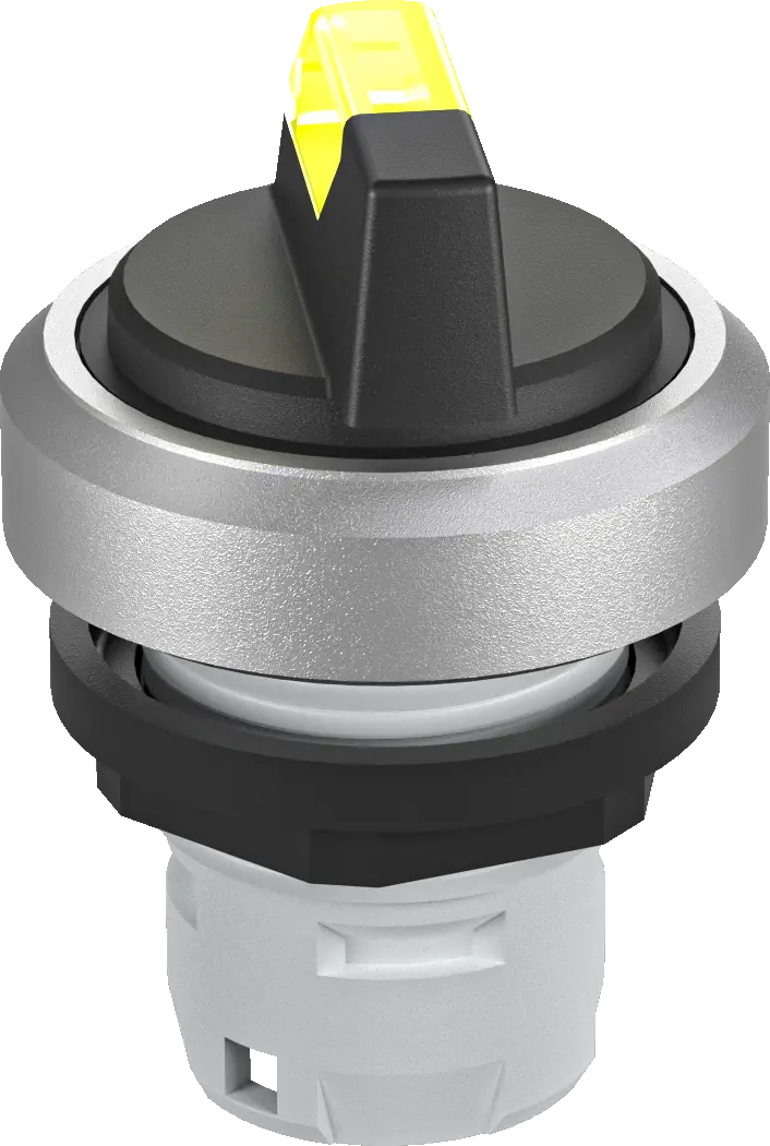 RKWALM_GB Illuminated Selector Head Yellow IP65 Front Maint 2 Pos