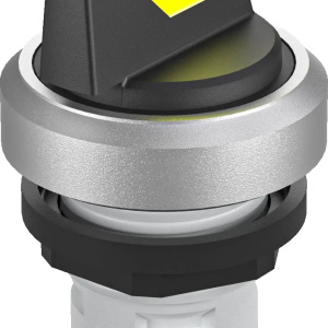 RKWCLM_GB Lit Selector Switch Head IP65 16.2mm Yellow Silver Trim