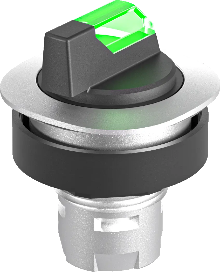 RQJSTAL_GN Lighted Selector Head IP65 Green Momentary 22.3 mm HMI
