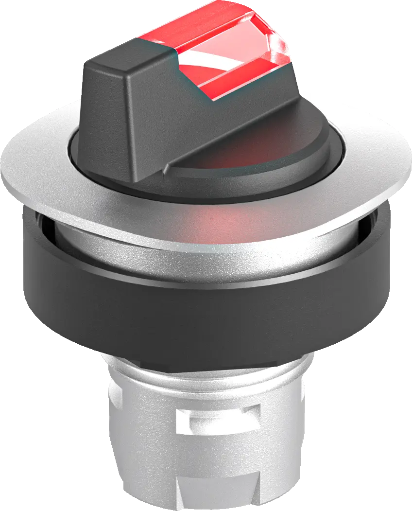 RQJSTBL_RT Selector Switch Head Red Illuminated IP65 22.3mm Bezel