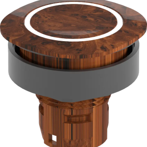 Burl Wood Decor Pushbutton IP65 LED 22.3 mm cutout rounded square RQJTLRE01 Product Image