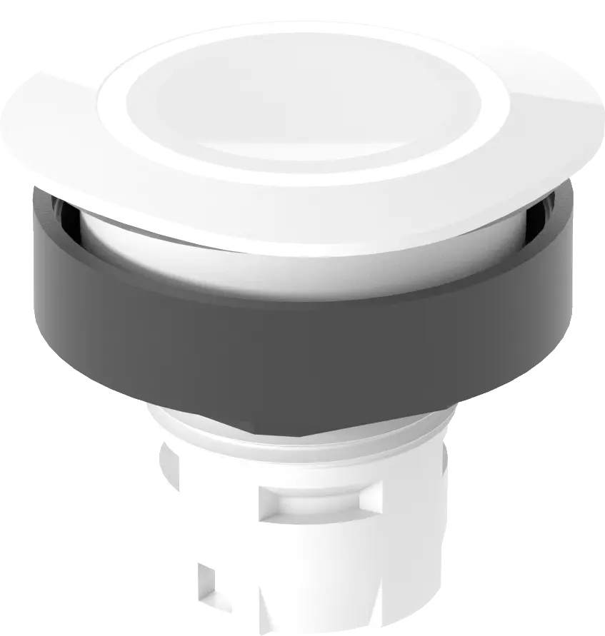 Illuminated pushbutton switch IP65 white ring 22.3 mm panel mount