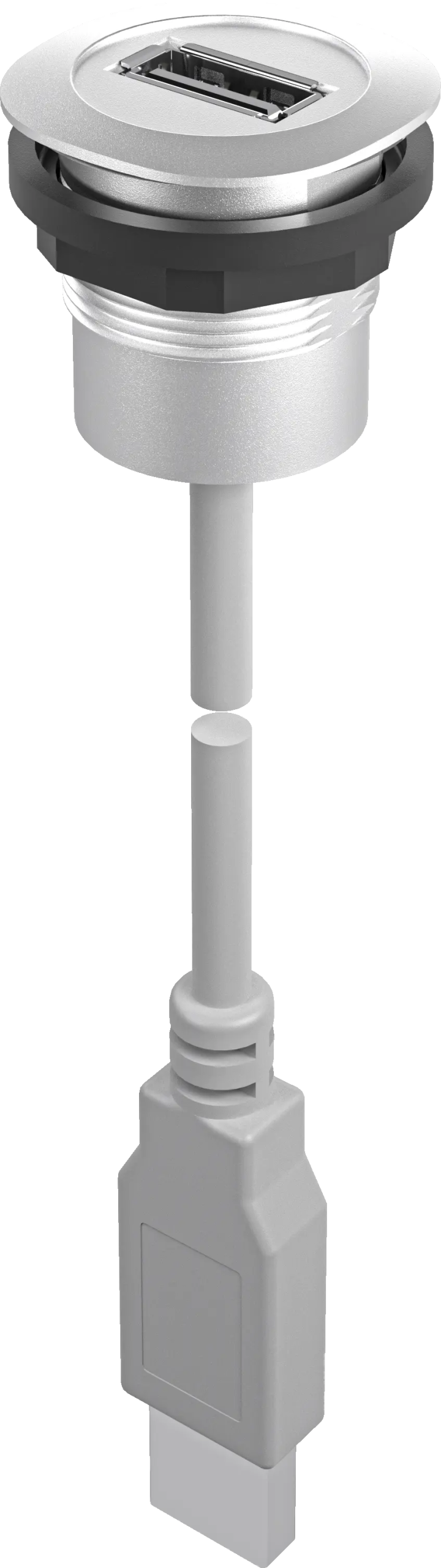 USB-A panel mount jack for control panels rugged industrial grade
