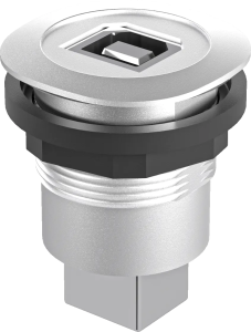 USB-B panel mount jack rugged gasketed front mount for HMI panels RQJ_USB_BB Product Image