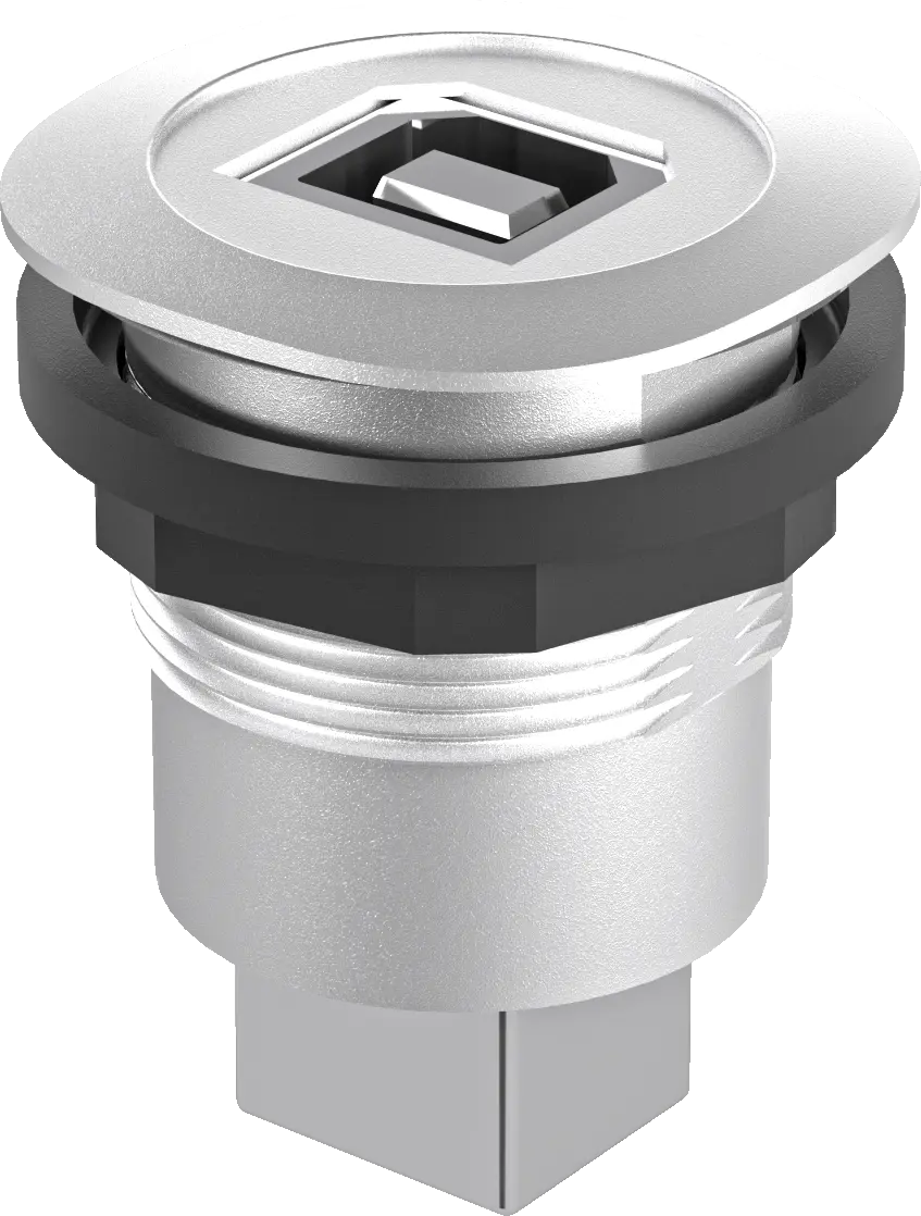 USB-B panel mount jack rugged gasketed front mount for HMI panels