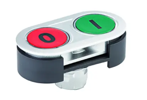 Illuminated red green pushbutton IP65 silver bezel industrial HMI RRJDTLRGRBW_0003 Product Image