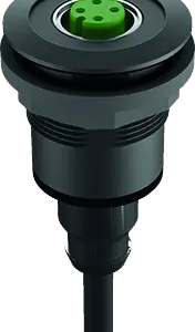 RRJSW_M124A100CM Panel Mount Jack IP67 M12 black bezel front seal