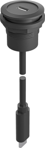 Panel Mount Jacks round USB Type C jack for HMI panels rugged fit RRJSW_USB_CC_60 Product Image