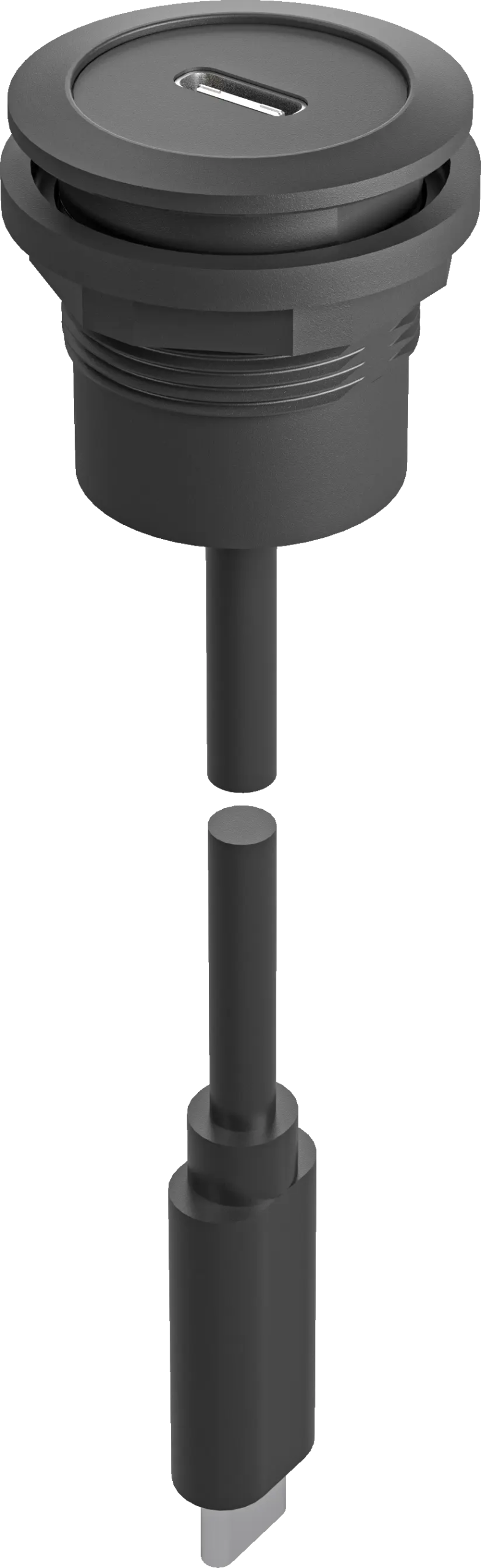 Panel Mount Jacks round USB Type C jack for HMI panels rugged fit