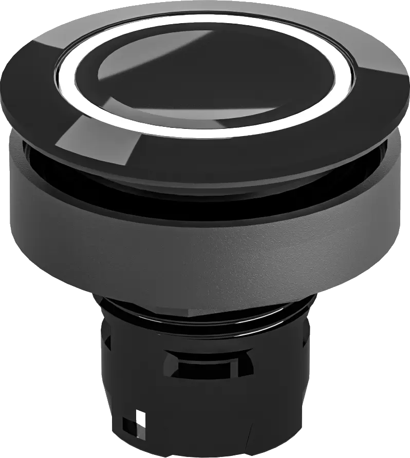 IP69K LED pushbutton head RONTRON-R-JUWEL 22.3mm black round HMIs