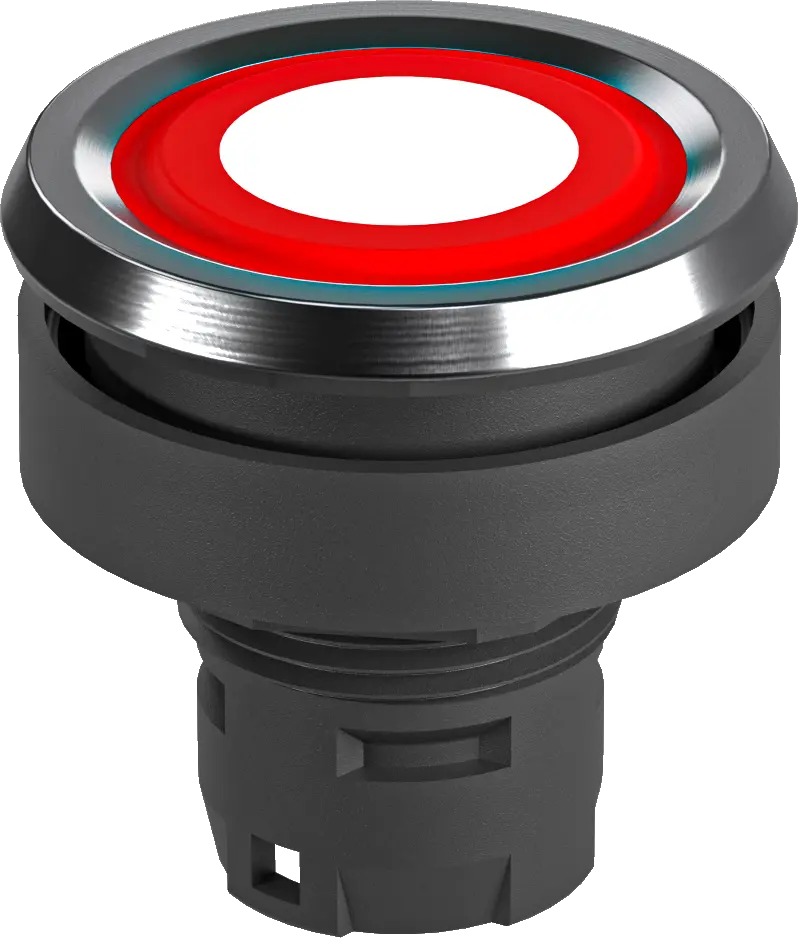 RRJVAFTRT_1159 Red Metal Pushbutton Head, 22.3mm IP69K