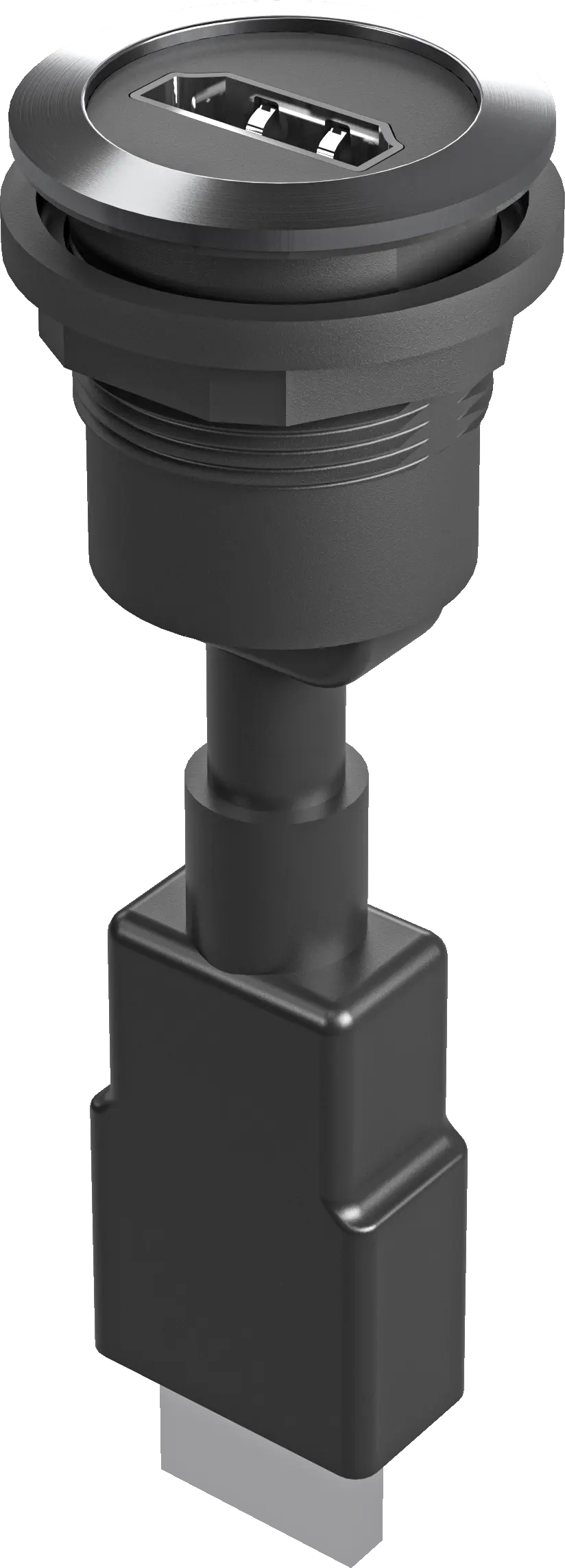 RRJVA_HDMI Silver HDMI Panel Mount Jack, UL Certified