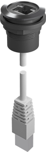 RRJVA_RJ45 Silver Round RJ45 Panel Jack, UL Certified RRJVA_RJ45 Product Image