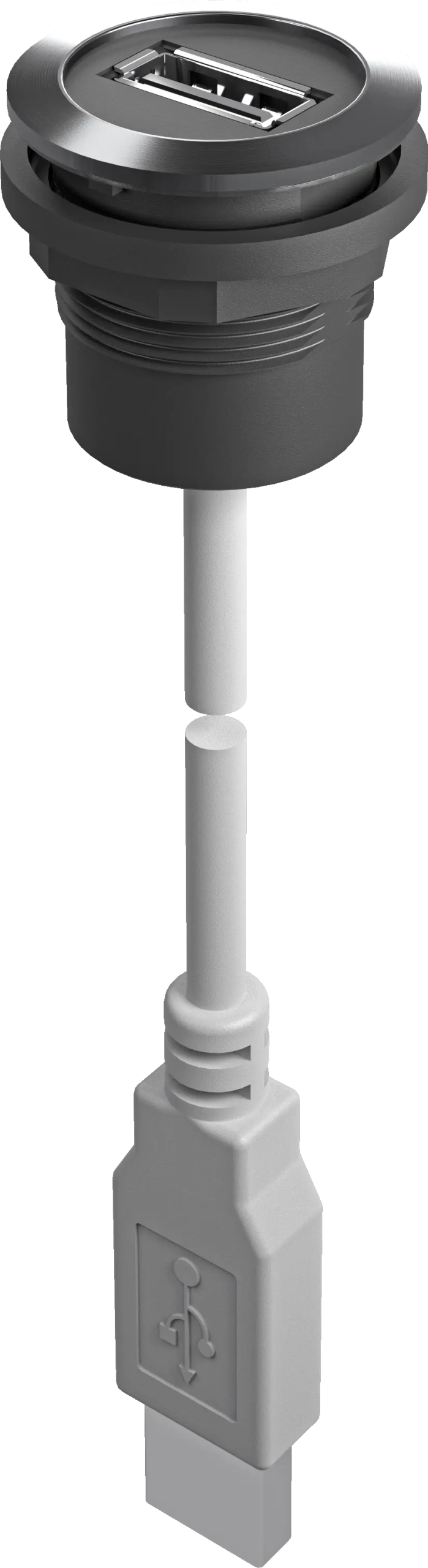 RRJVA_USB Round Metal USB Panel Jack UL Certified