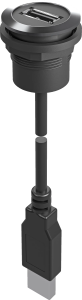 Panel Mount Jacks USB A Feedthrough with Seal and 150 cm Lead Kit RRJVA_USB3_150CM Product Image