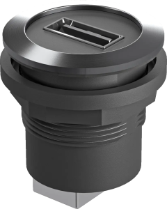 RRJVA_USB_AB Round Metal USB Jack UL Certified 22.3mm RRJVA_USB_AB Product Image