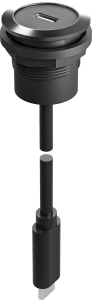 Round panel mount jack rugged fast install for OEM and HMI panels RRJVA_USB_CC_60 Product Image
