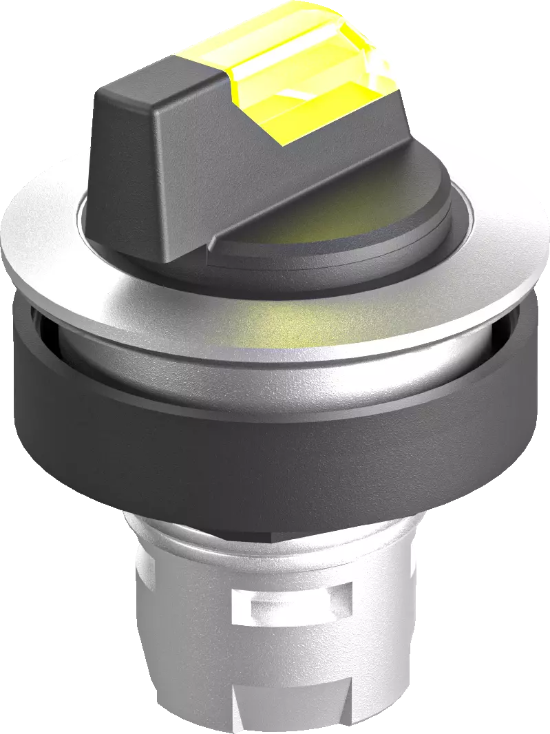RRJWCL_GB Illuminated Yellow Selector Head, 22.3mm Cutout