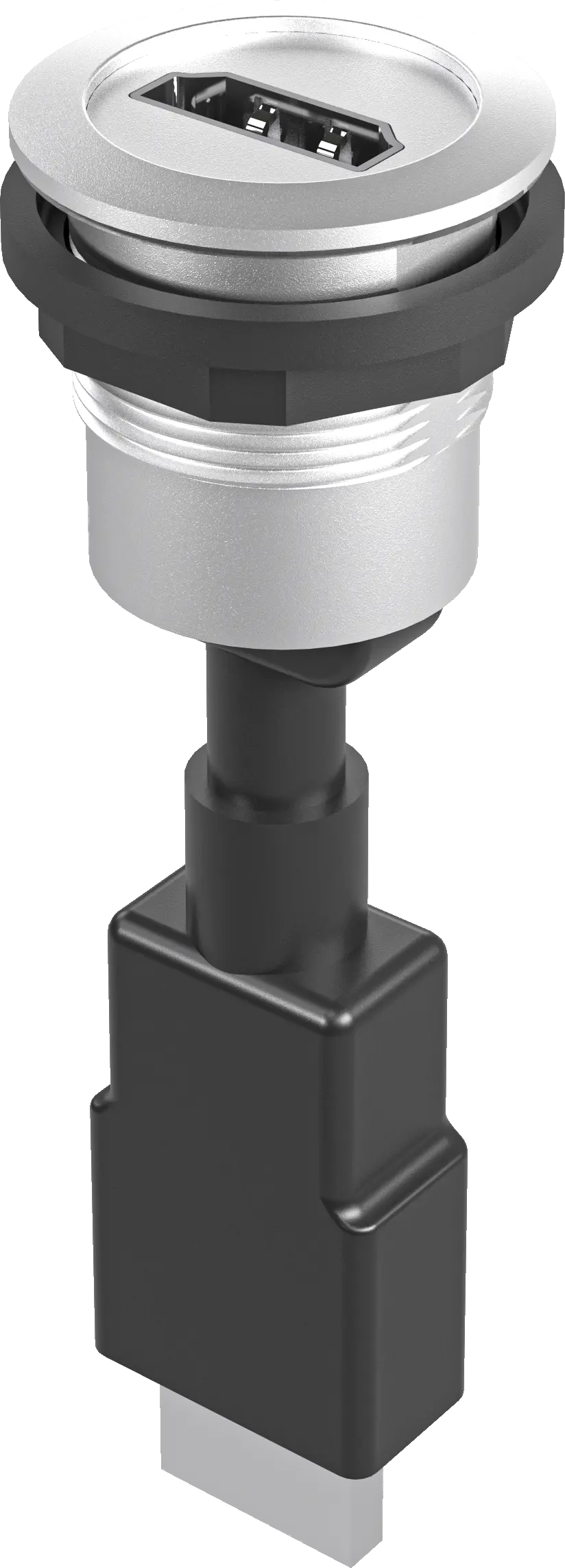 RRJ_HDMI Silver HDMI Panel Mount Jack, 22.3mm Cutout