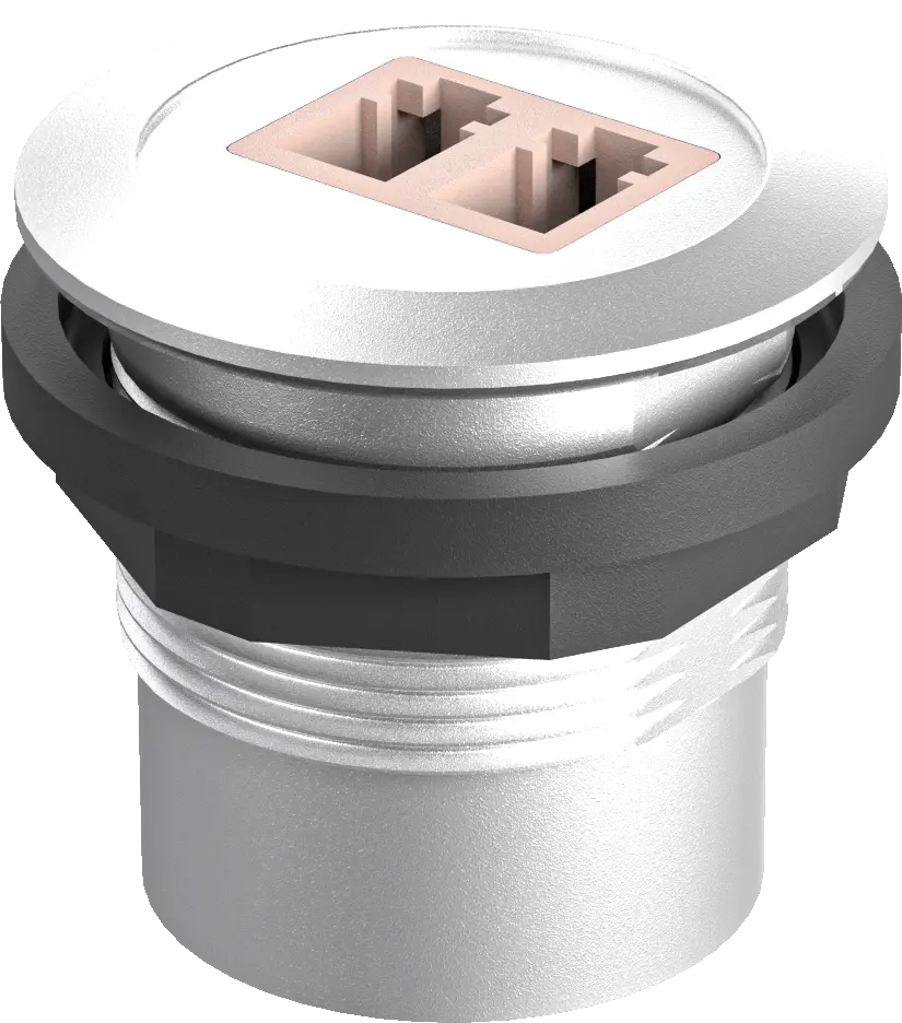 RRJ_LWL_LC_OM2 Optical LC Duplex Jack, UL Certified 22.3mm