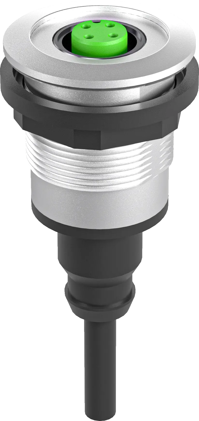 RRJ_M124A_100CM 4-Pole M12 A-Coded Jack, IP67, UL Certified