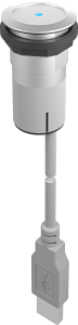 RRJ_RFID_USB Round Silver RFID Reader for Access Control RRJ_RFID_USB Product Image