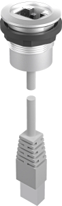 RRJ_RJ45 Round RJ45 Silver Panel Jack for Industrial Use RRJ_RJ45 Product Image
