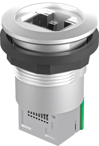 RRJ_RJ45_STB Silver RJ45 Panel Mount Jack for Automation RRJ_RJ45_STB Product Image