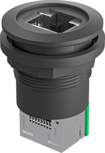 RRJ_RJ45_STB_SW Round RJ45 Panel Jack Black, CSA Certified RRJ_RJ45_STB_SW Product Image