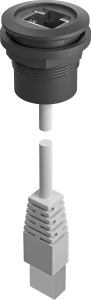 RJ45 panel mount jack fast fit rugged industrial Ethernet network RRJ_RJ45_SW Product Image