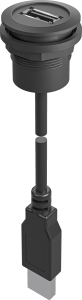 Panel Mount Jacks USB A Front Access Black Keyed Secure Mountings RRJ_USB3_SW_150 Product Image