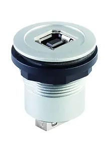 RRJ_USB_BA Silver USB Panel Mount Jack for HMI Systems RRJ_USB_BA Product Image
