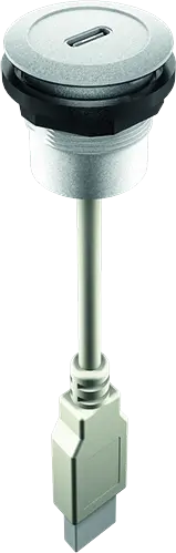 RRJ_USB_CA_60 Round USB C Panel Jack, 22.3mm Cutout, UL