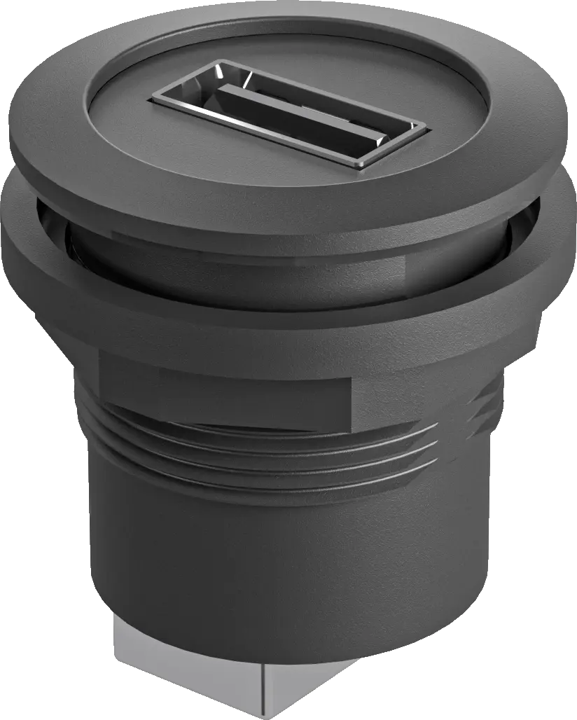 Panel Mount Jacks Round USB Port Sealed Dustproof EMI Stable Unit