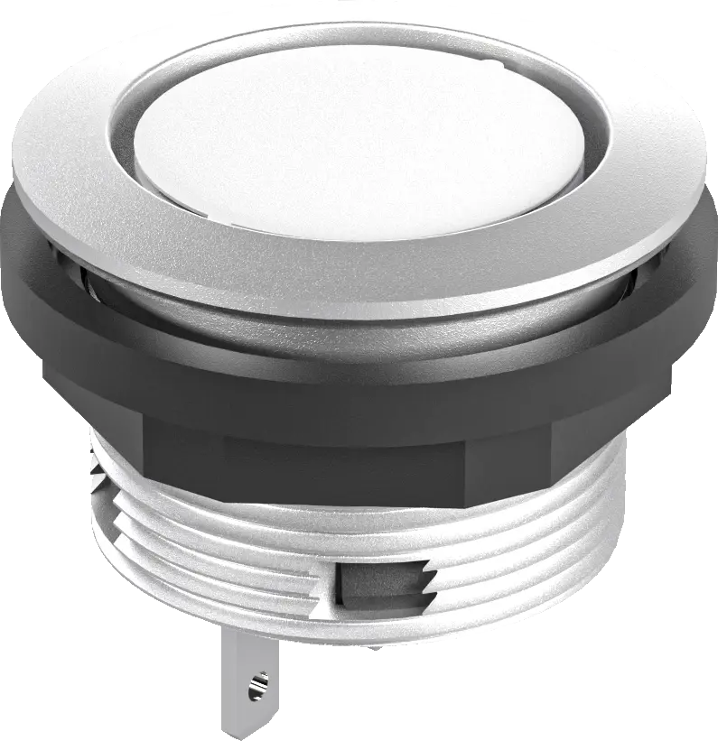 IP67 panel pushbutton round 22mm clear actuator silver bezel 16mm