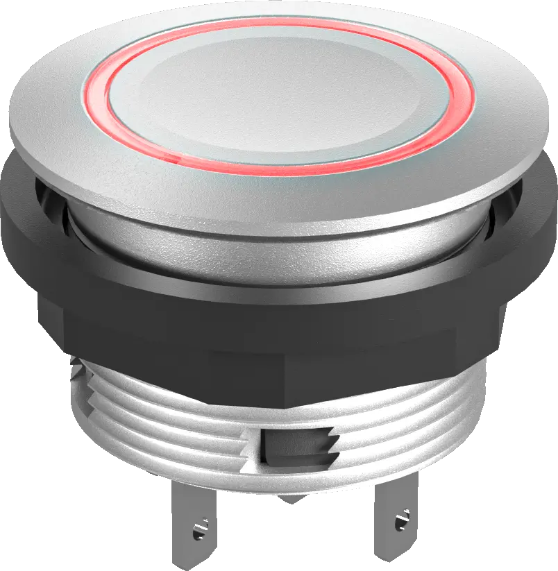 SCTLRRF1155 Pushbutton LED Red IP67 round illuminated 22 mm bezel