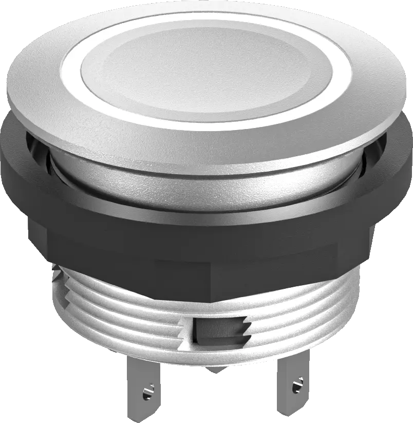 SCTLRWF0042 Pushbutton LED White IP67 22mm Silver Bezel DNV Rated